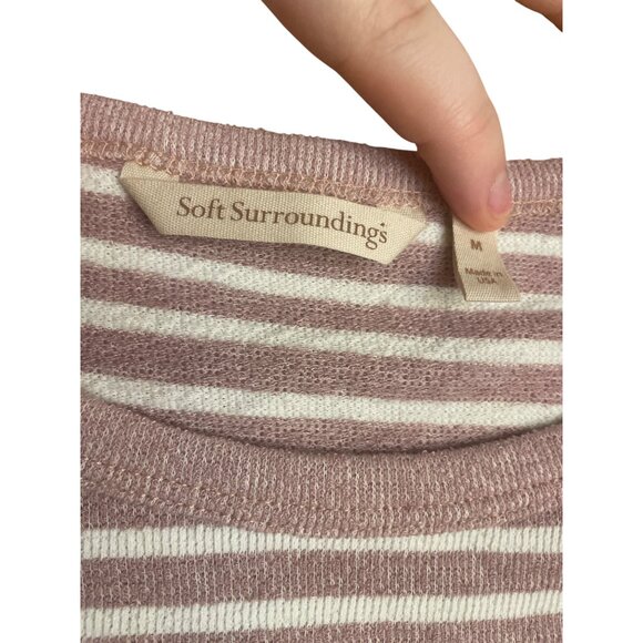 Striped Long Sleeve Top With Button Detail By Soft Surroundings - Picture 2 of 4